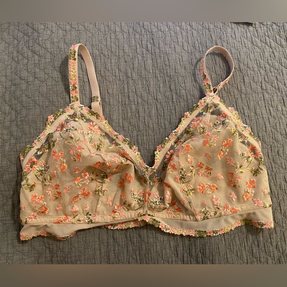 Aerie floral embroidered bra